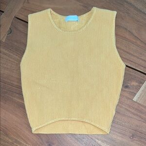 House of Harlow 1960 Mustard Ribbed Crop Tank Top